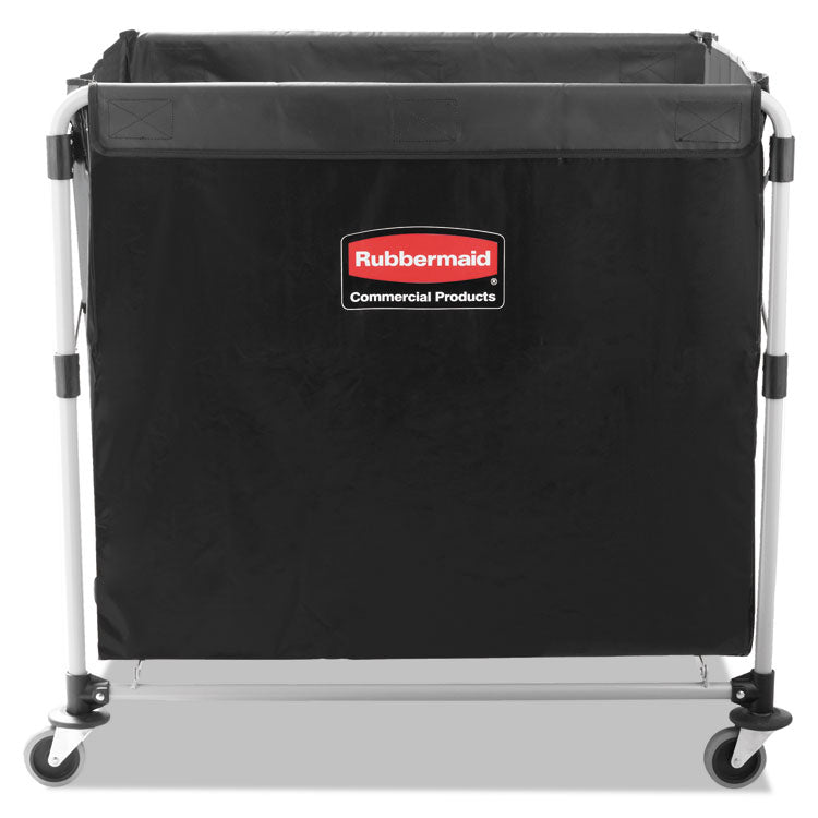 Rubbermaid Commercial - One-Compartment Collapsible X-Cart, Synthetic Fabric, 9.96 cu ft Bin, 24.1" x 35.7" x 34", Black/Silver