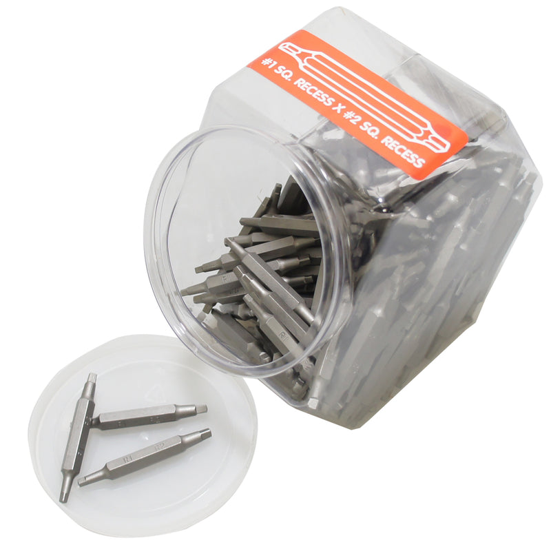 BEST WAY TOOLS - Best Way Tools Square Recess #1 and #2 X 2 in. L Double-Ended Screwdriver Bit Carbon Steel 150 pc