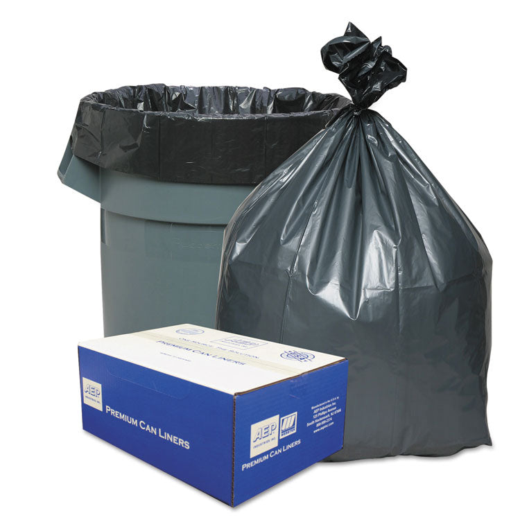 Platinum Plus - Can Liners, 56 gal, 1.55 mil, 43" x 48", Gray, 50/Carton