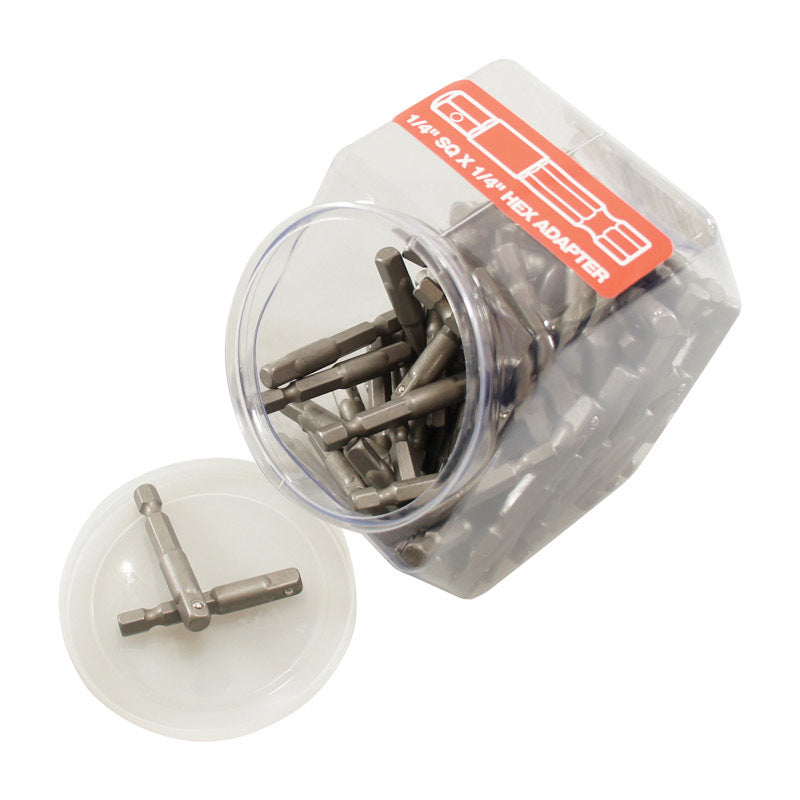 BEST WAY TOOLS - Best Way Tools Hex/Square 1/4 in. X 2 in. L Socket Adapter Carbon Steel 100 pc [84071]
