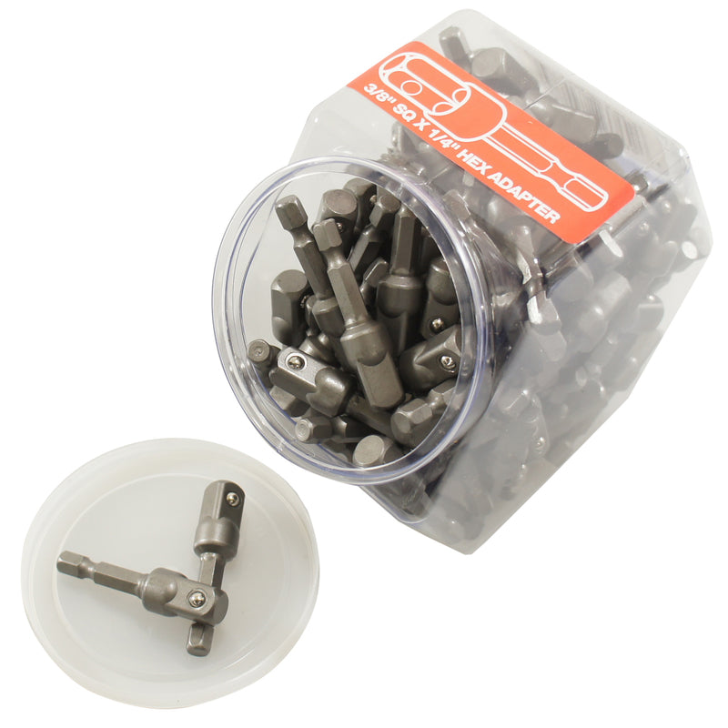 BEST WAY TOOLS - Best Way Tools Hex/Square 1/4 in. X 2 in. L Socket Adapter Carbon Steel 100 pc [84073]