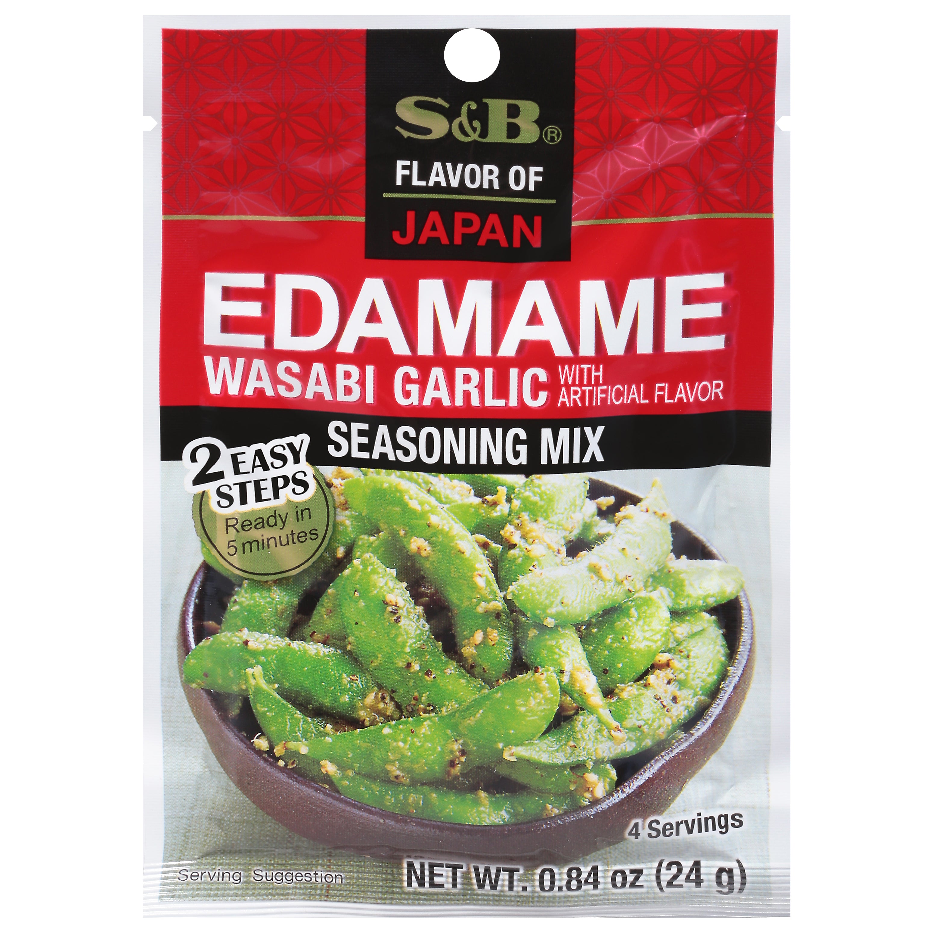 S&B Edamame Wasabi Garlic Seasoning Mix 0.84 oz - Case of 10