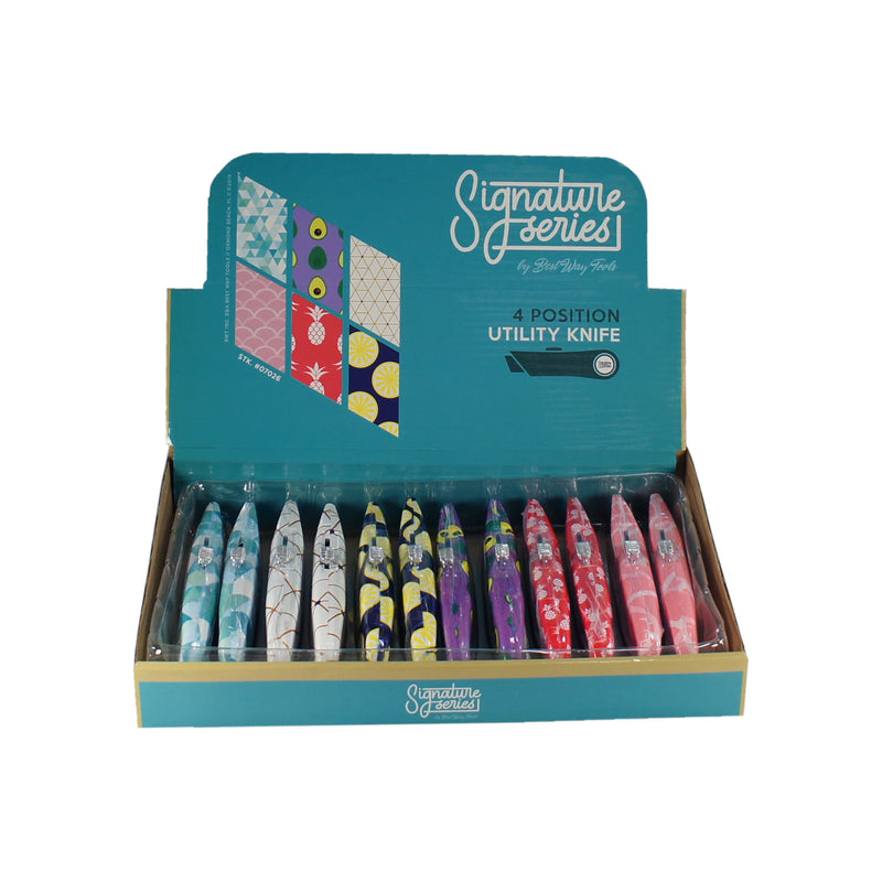BEST WAY TOOLS - Best Way Tools Signature Series 12 in. Retractable Floral Utility Knife Assorted 12 pc - Case of 12