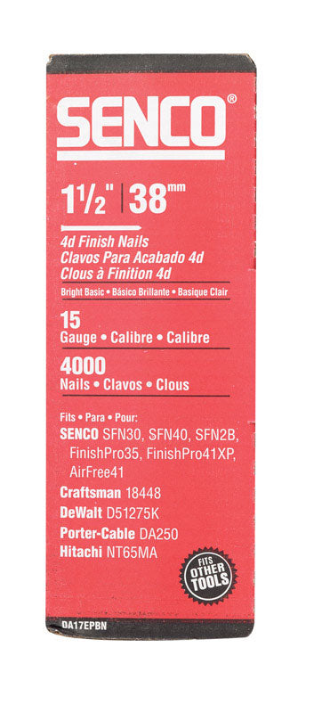 SENCO - Senco 1-1/2 in. 15 Ga. Angled Strip Bright Finish Nails 34 deg 4000 pk