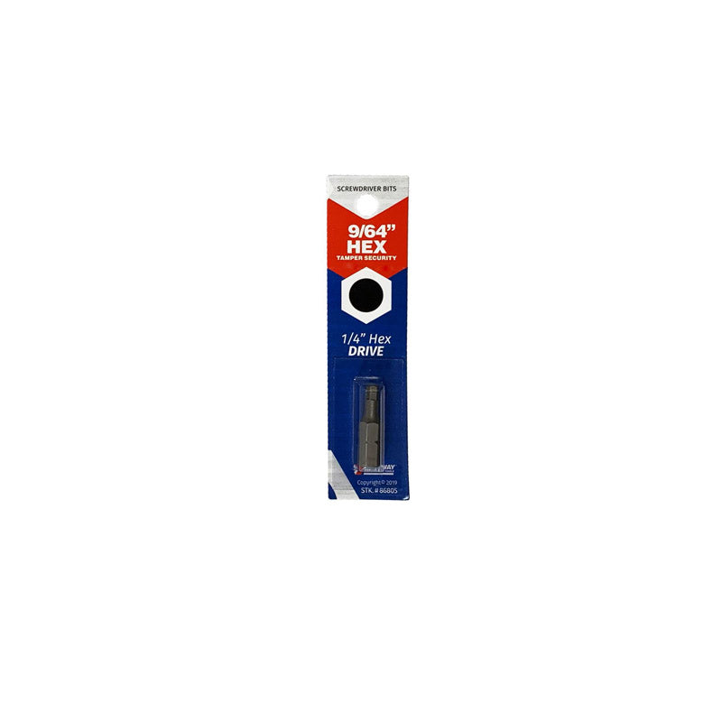BEST WAY TOOLS - Best Way Tools Hex 9/64 in. X 1 in. L Screwdriver Bit Carbon Steel 1 pc