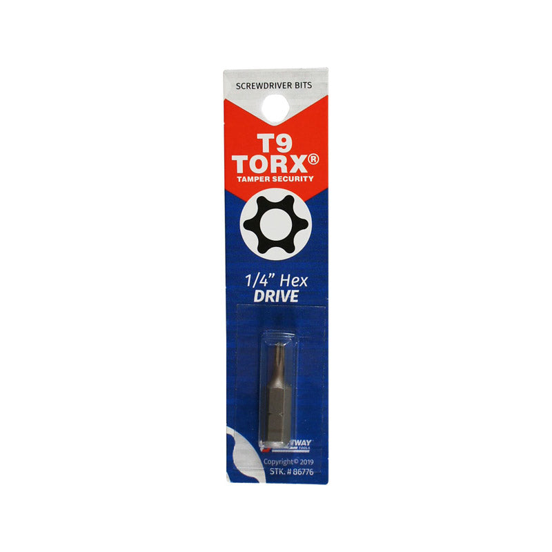 BEST WAY TOOLS - Best Way Tools Torx T9 X 1 in. L Screwdriver Bit Carbon Steel 1 pc