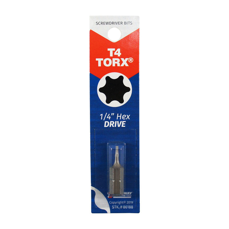 BEST WAY TOOLS - Best Way Tools Torx 1/4 in. X 1 in. L T4 Screwdriver Bit Carbon Steel 1 pc