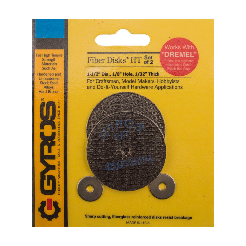 GYROS TOOLS - Gyros Tools Fiber Disks HT 1-1/2 in. D X 1/8 in. Fiberglass Cutting Disc 2 pc