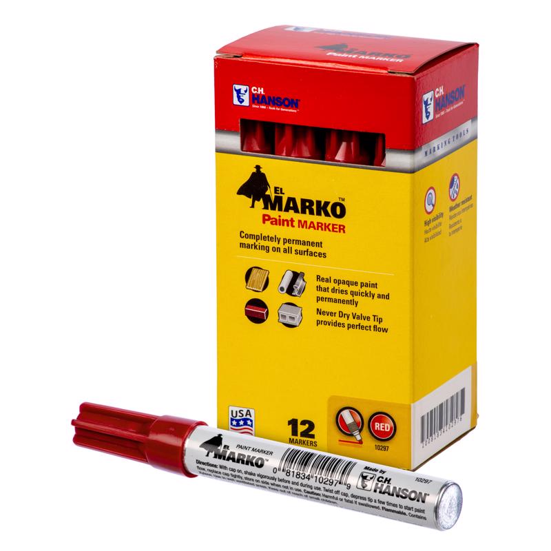 C.H. HANSON - C.H. Hanson CH Hanson Red Valve Tip Paint Marker 1 pk