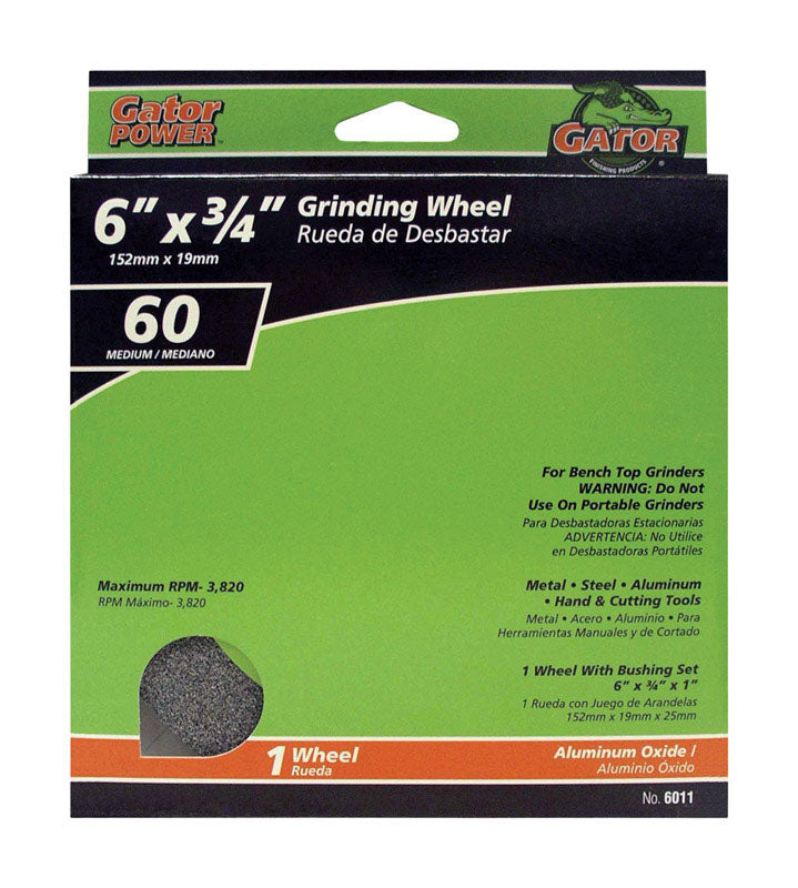 GATOR - Gator 6 in. D X 1 in. in. Grinding Wheel [6011GA]