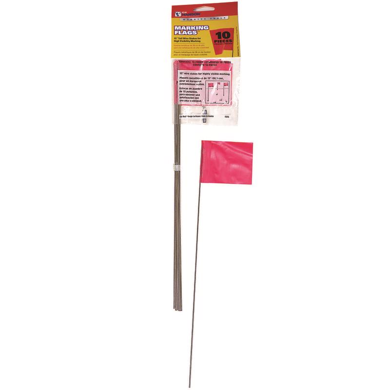 C.H. HANSON - C.H. Hanson CH Hanson 15 in. Fluorescent Red Marking Flags Polyvinyl 10 pk