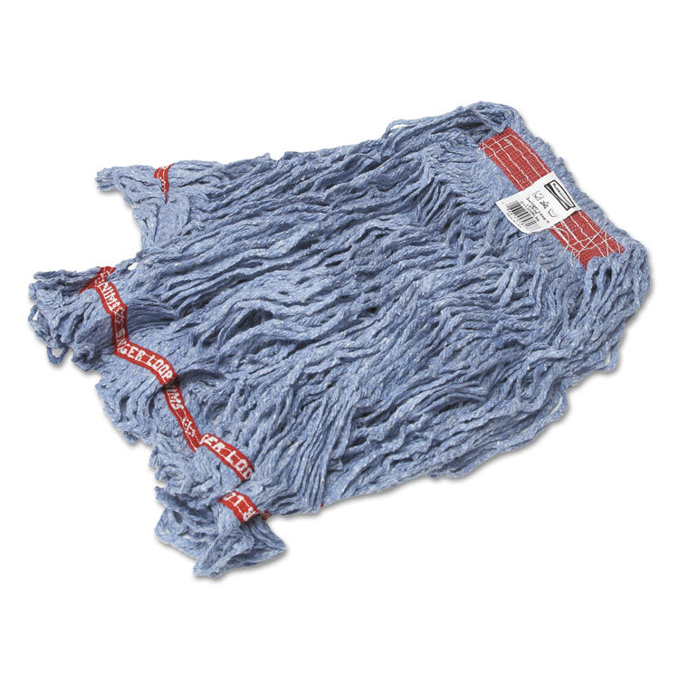Rubbermaid Commercial - Swinger Loop Wet Mop Heads, Cotton/Synthetic, Blue, Large, 6/Carton