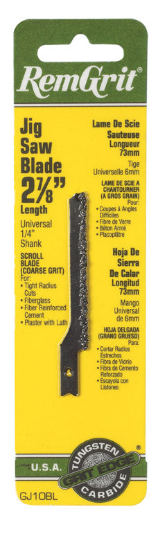 REMGRIT - RemGrit 2-7/8 in. Carbide Grit Universal Jig Saw Blade Assorted TPI 1 pk [E0406144]