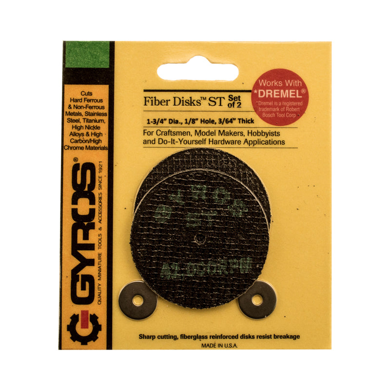 GYROS TOOLS - Gyros Tools Fiber Disks ST 1-3/4 in. D X 1/8 in. Fiberglass Super Tensile Strength Cutting Disc 2 pc