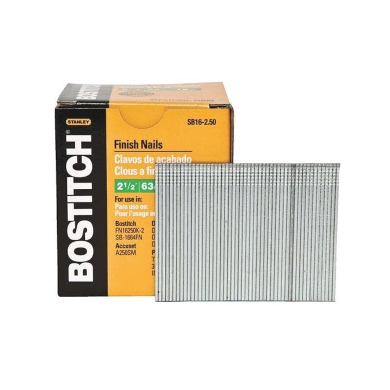 STANLEY BOSTITCH - Bostitch 2-1/2 in. 16 Ga. Straight Strip Coated Finish Nails 2500 pk