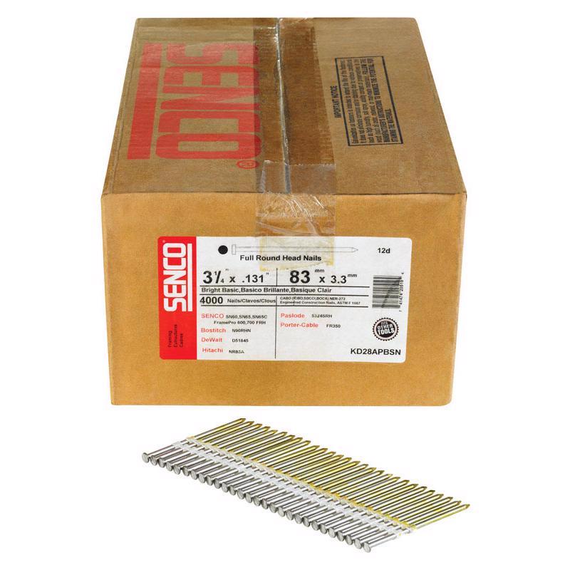 SENCO - Senco 3-1/4 in. L X 10-1/4 Ga. Angled Strip Bright Nails 20 deg 4000 pk