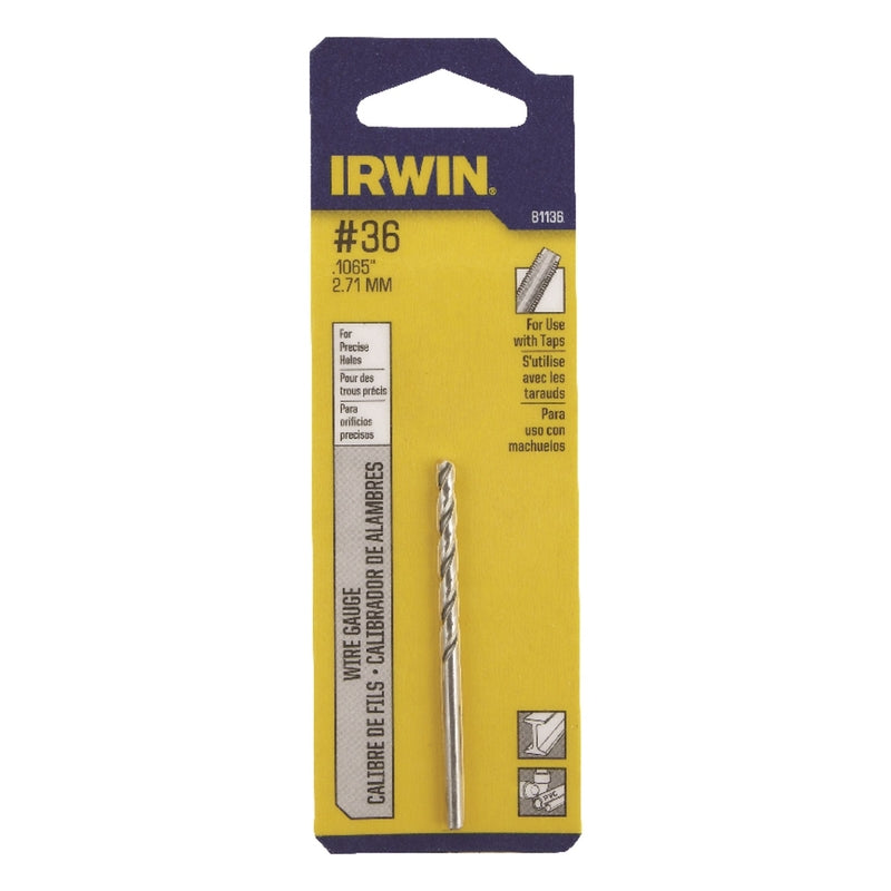 IRWIN - Irwin #36 X 2-1/2 in. L High Speed Steel Jobber Length Wire Gauge Bit Straight Shank 1 pk