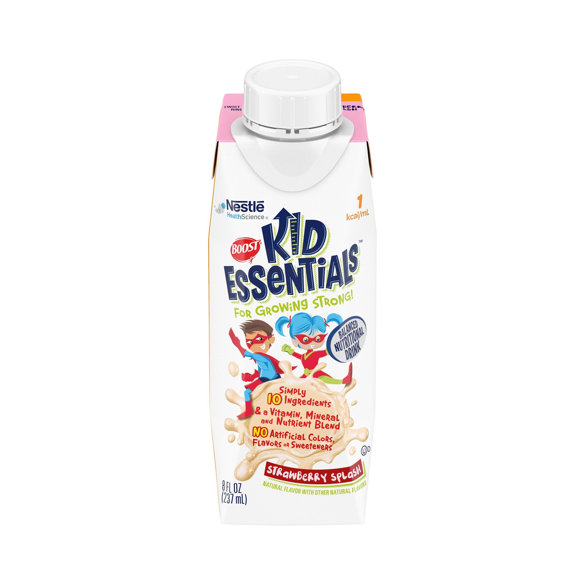 Nestle Healthcare Nutrition - Pediatric Oral Supplement Boost® Kid Essentials™ 1.0 Strawberry Splash Flavor 8 oz. Carton Liquid Vitamins / Minerals [1/EA]