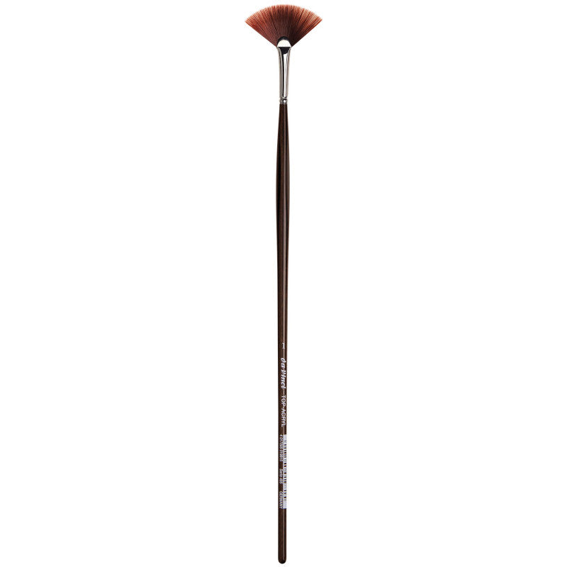 TOP-ACRYL Red-Brown Brush, Synthetic, Acrylic & Oil, Fan, Series 485, Size 1