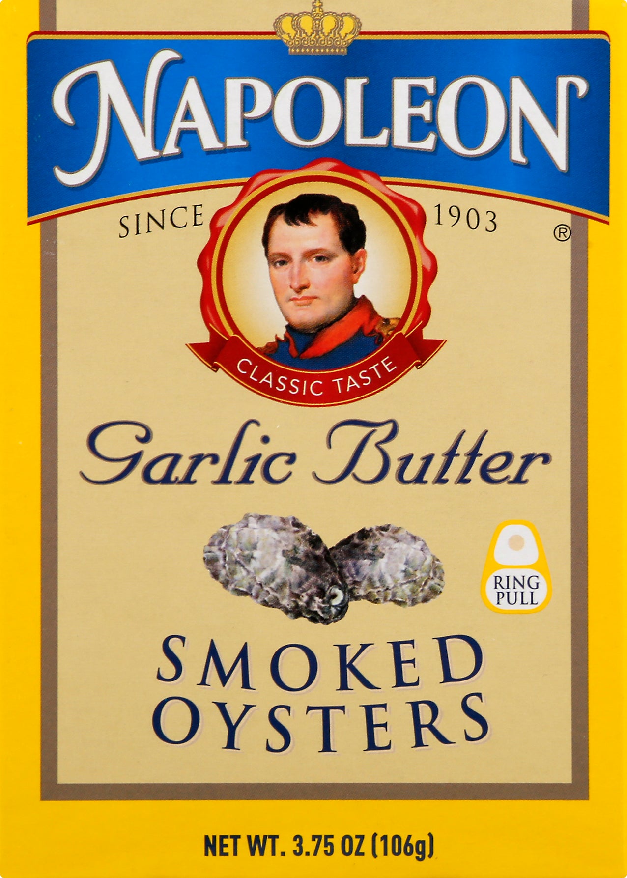 Napoleon Garlic Butter Smoked Oysters 3.75 oz - Case of 25