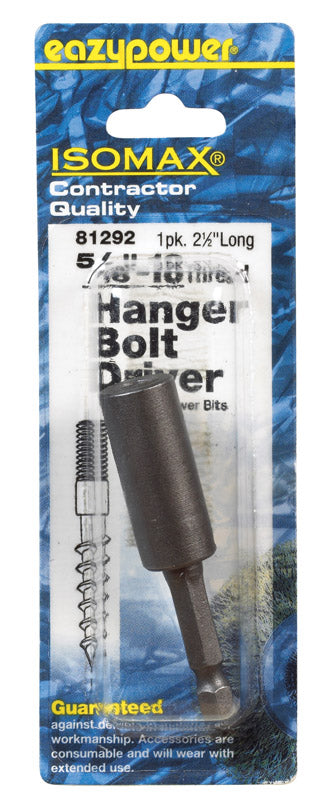 EAZYPOWER - Eazypower Isomax Hex 5/16 in.-18 in. X 2.5 in. L Screwdriver Bit Adapter Steel 1 pc