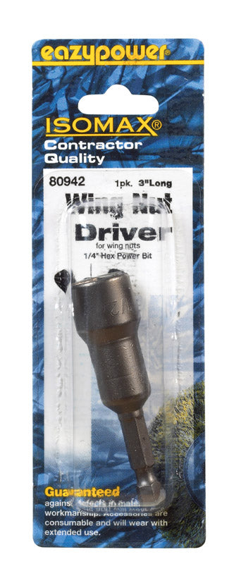 EAZYPOWER - Eazypower Isomax 1/4 in. Steel SAE Wing Nut Driver 1 pk