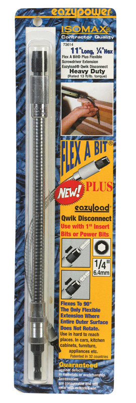 EAZYPOWER - Eazypower Isomax 11 in. Hardened Steel Flexible Screwdriver Extension 1/4 in. Hex Shank 1 pc