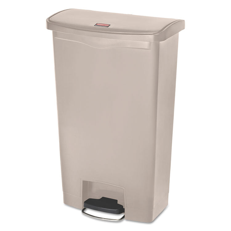 Rubbermaid Commercial - Streamline Resin Step-On Container, Front Step Style, 18 gal, Polyethylene, Beige