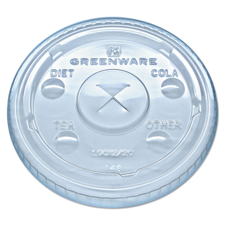 Fabri-Kal - Greenware Cold Drink Lids, Fits 9 oz Old Fashioned Cups, 12 oz Squat Cups, 20 oz Cups Clear, 1,000/Carton