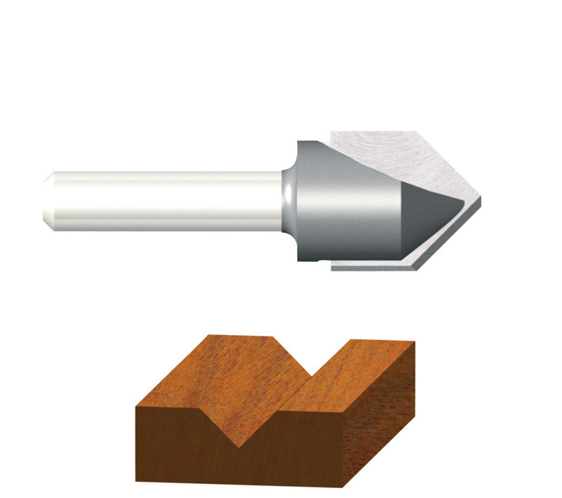 VERMONT AMERICAN - Vermont American 1/2 in. D X 7/16 in. X 1-25/32 in. L Carbide Tipped V-Groove Router Bit