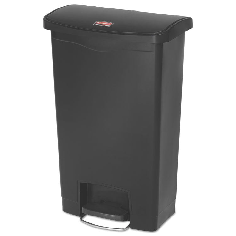 Rubbermaid Commercial - Streamline Resin Step-On Container, Front Step Style, 13 gal, Polyethylene, Black