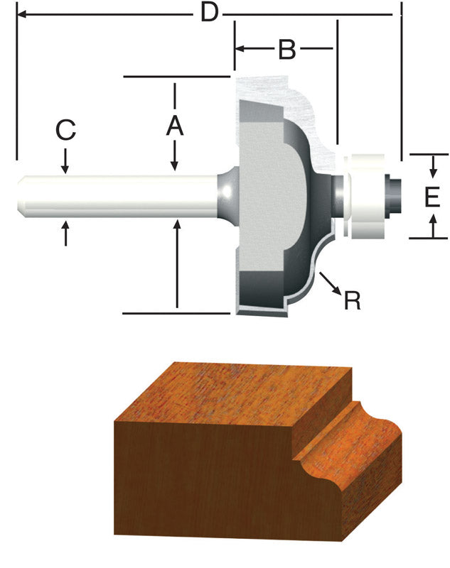 VERMONT AMERICAN - Vermont American 1-5/8 in. D X 1/4 in. X 2-7/16 in. L Carbide Tipped Ogee Router Bit