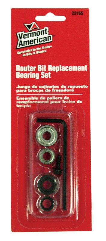VERMONT AMERICAN - Vermont American 1/4 in. D X Multi Size in. X 2 in. L Router Bit Bearing Set 3 pc