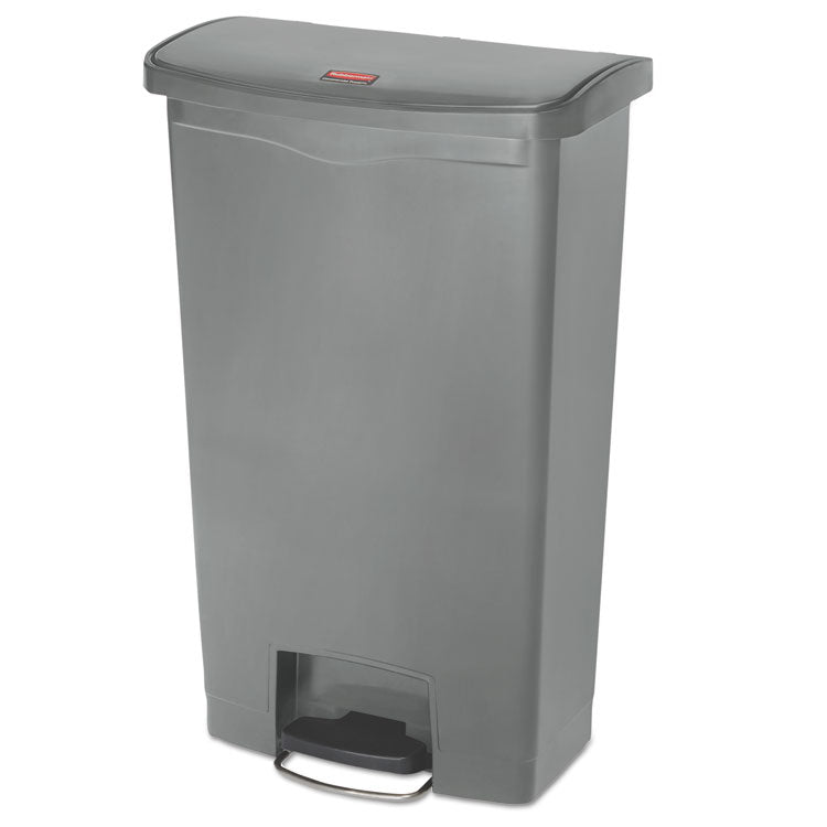 Rubbermaid Commercial - Streamline Resin Step-On Container, Front Step Style, 18 gal, Polyethylene, Gray