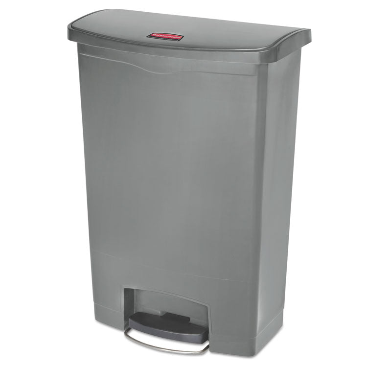 Rubbermaid Commercial - Streamline Resin Step-On Container, Front Step Style, 24 gal, Polyethylene, Gray
