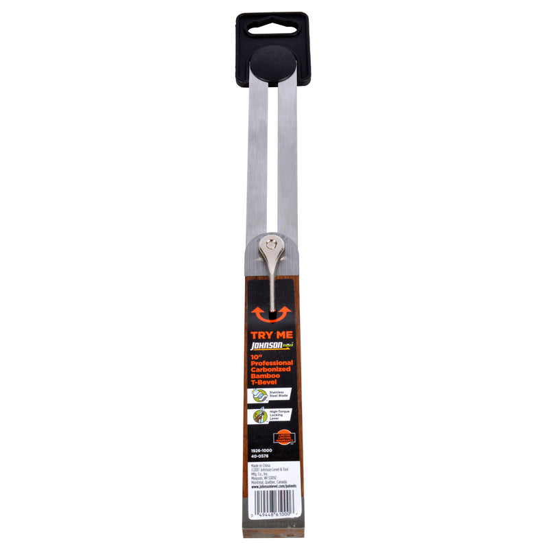 JOHNSON - Johnson 10 in. L X 1-9/50 in. H Stainless Steel Adjustable T-Bevel with Bamboo Handle