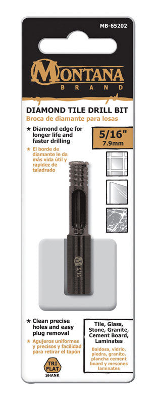 MONTANA BRAND - Montana Brand 5/16 in. Alloy Steel Drill Bit 3-Flat Shank 1 pc