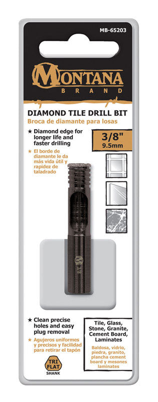 MONTANA BRAND - Montana Brand 3/8 in. Alloy Steel Drill Bit 3-Flat Shank 1 pc