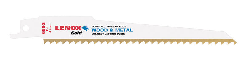 LENOX - Lenox Gold 6 in. Bi-Metal Reciprocating Saw Blade 6 TPI 5 pk [21060656GR]