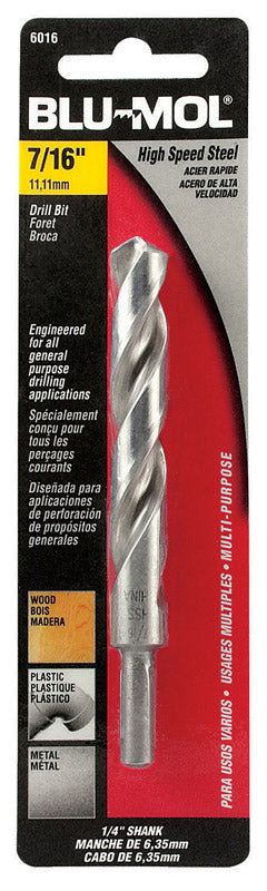BLU-MOL XTREME - Blu-Mol Xtreme 7/16 in. X 5-1/2 in. L High Speed Steel Drill Bit Round Shank 1 pc