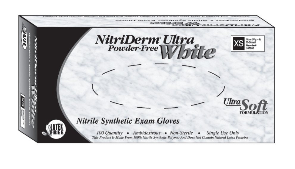 Innovative Healthcare Corp - Exam Glove NitriDerm® Ultra White Medium NonSterile Nitrile Standard Cuff Length Fully Textured White Chemo Tested / Fentanyl Tested [1000/CS]