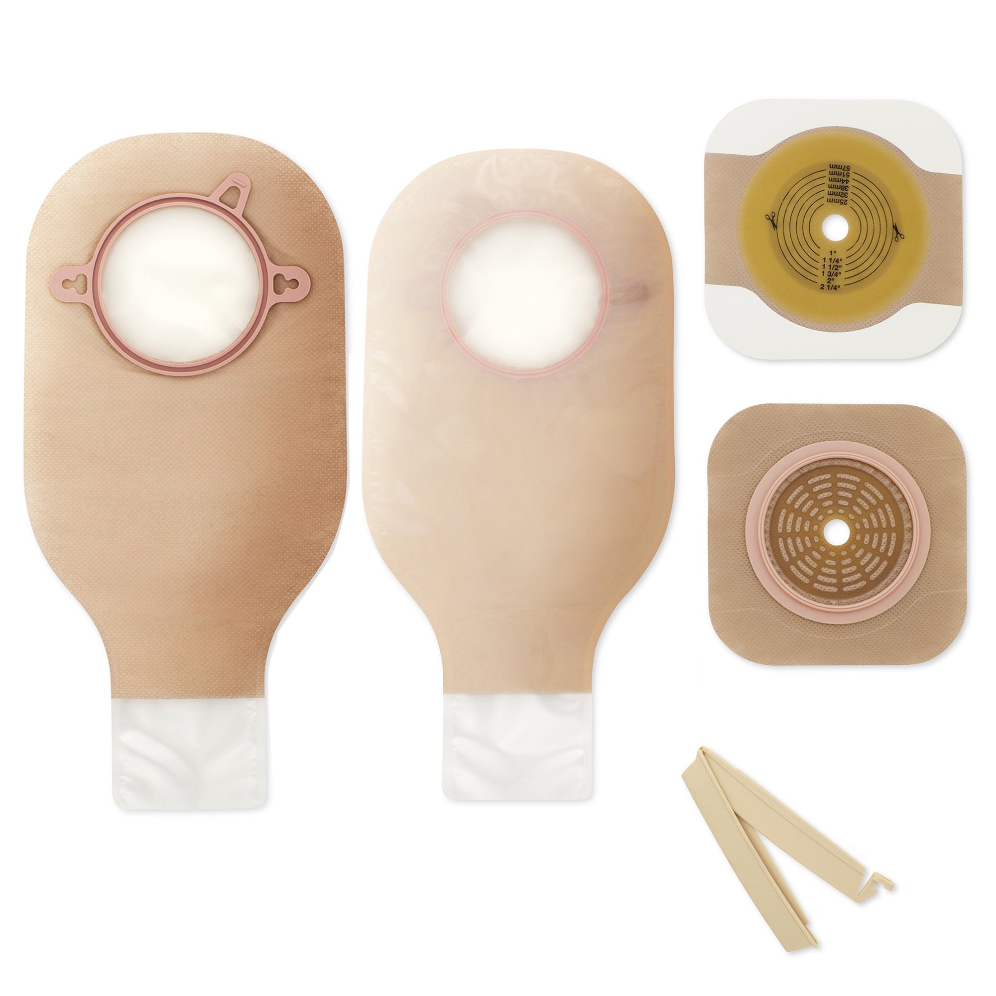Hollister - Ileostomy / Colostomy Pouch New Image™ Two-Piece System 12 Inch Length Flat, Trim to Fit 2-1/4 Inch Stoma Drainable [5/BX]