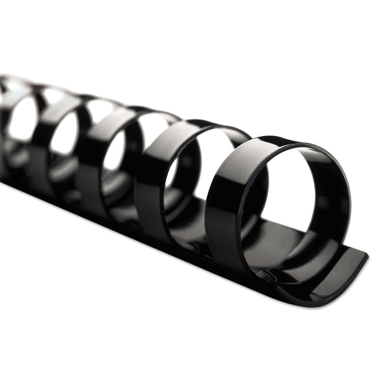 GBC - CombBind Standard Spines, 1/4" Diameter, 25 Sheet Capacity, Black, 100/Box