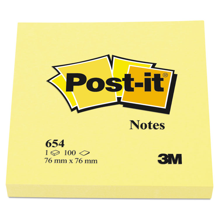 Post-it Notes - Original Pads in Canary Yellow, 3" x 3", 100 Sheets/Pad, 12 Pads/Pack