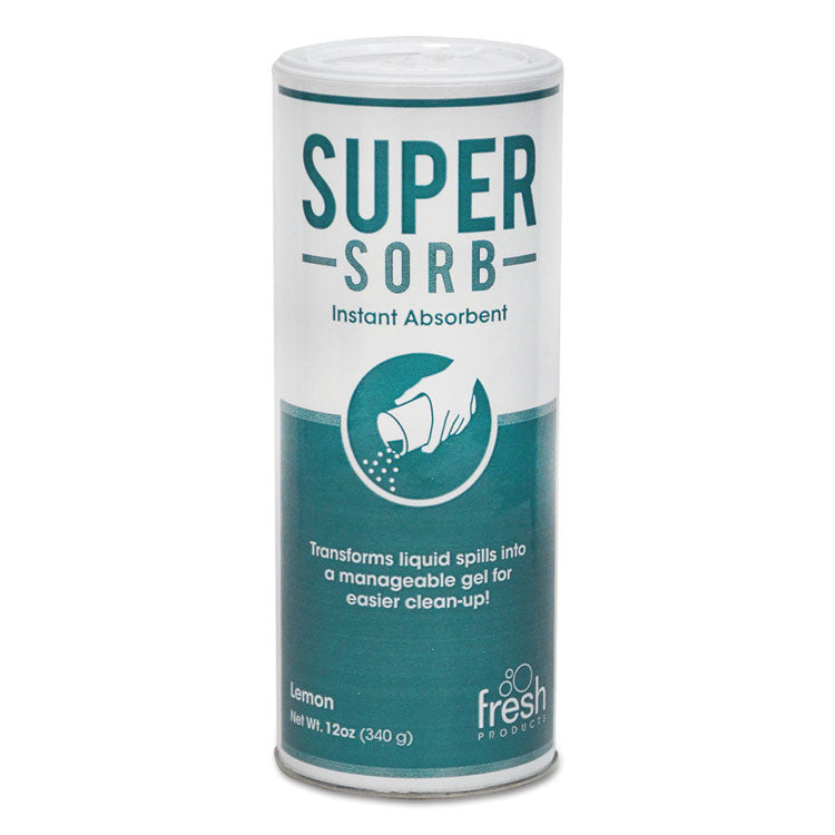 Fresh Products - Super-Sorb Liquid Spill Absorbent, Lemon Scent, 720 oz, 12 oz Shaker Can