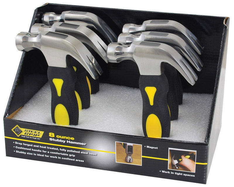 STEEL GRIP - Steel Grip 8 oz Stubby Claw Hammer 11 in. Steel Handle - Case of 6