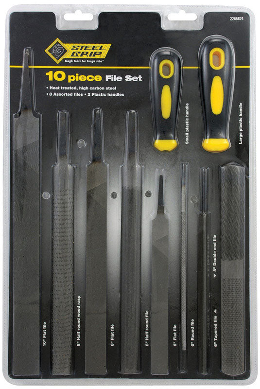 STEEL GRIP - Steel Grip Multiple in. L X 1 in. W High Carbon Steel Assorted File Set 10 pc