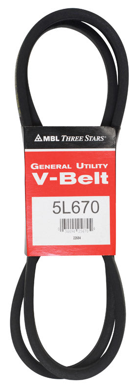 MITSUBOSHI - Mitsuboshi FHP 5L670 Standard General Utility V-Belt 0.63 in. W X 67 in. L For Fractional Horsepower