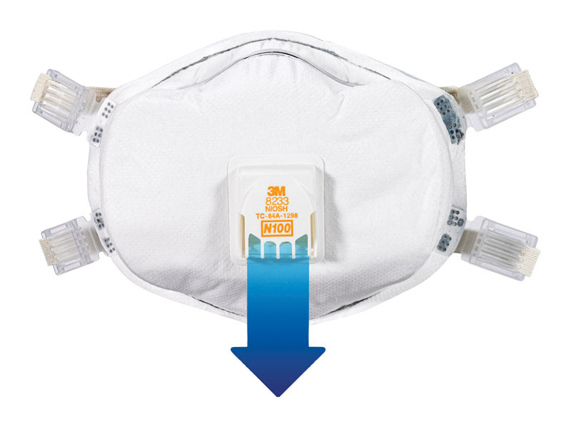 3M(TM) - 3M N100 Lead Paint Removal Disposable Respirator Valved White 1 pc