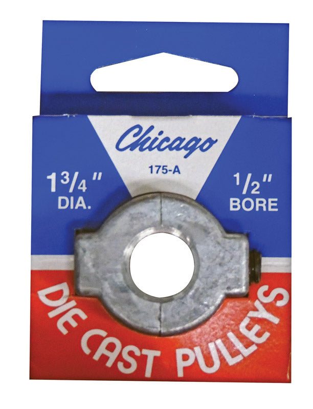 CHICAGO DIE CAST - Chicago Die Cast 1 3/4 in. D Zinc Single V Grooved Pulley [175A5]